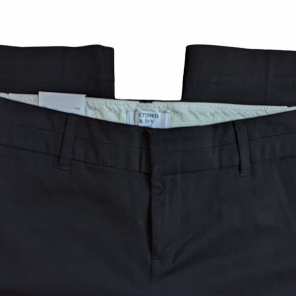 NWT Women's Crown & Ivy Black Pleated Straight Leg Dress Pants, Size 8 P - Picture 8 of 8